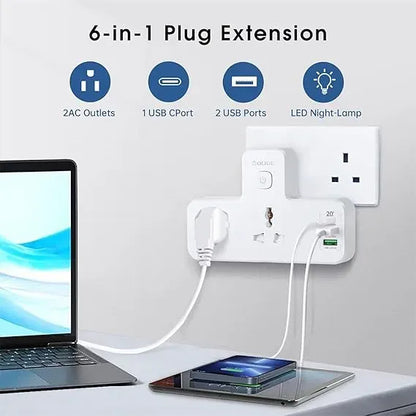 Smart Portable Extension Power Socket – Dual AC Outlets