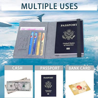 Thumbnail for Portable leather travel passport holder