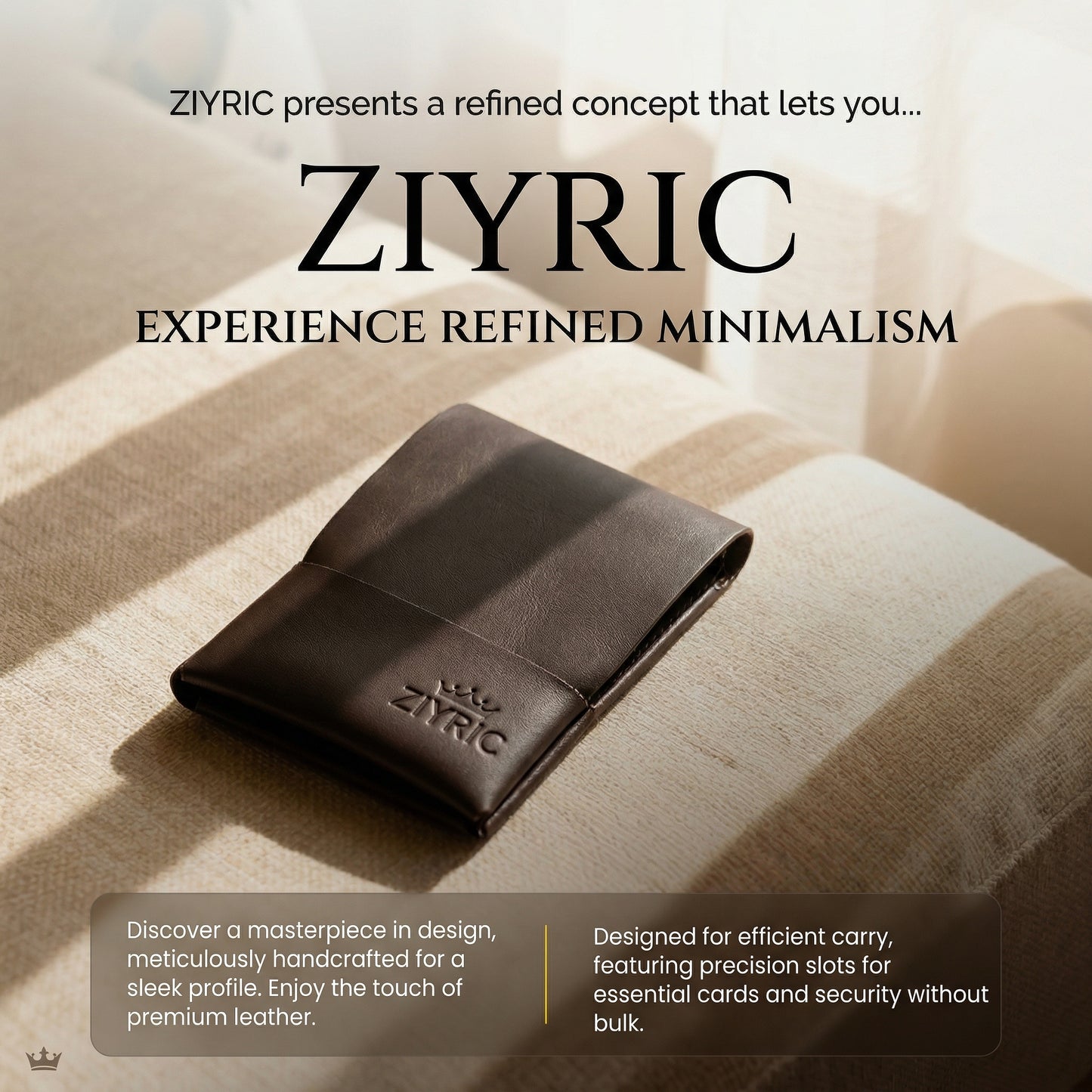 Ziyric Urban Fold Wallet-100% Genuine Leather