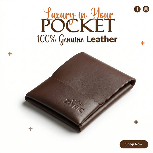 Ziyric Urban Fold Wallet-100% Genuine Leather