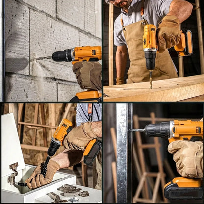 Powerful Cordless Electric Drill Machine Set with Bits & Storage Case