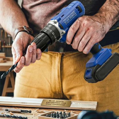 Powerful Cordless Electric Drill Machine Set with Bits & Storage Case