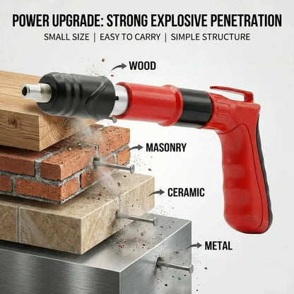 Concrete Nail Gun Kit with Accessories & Briefcase