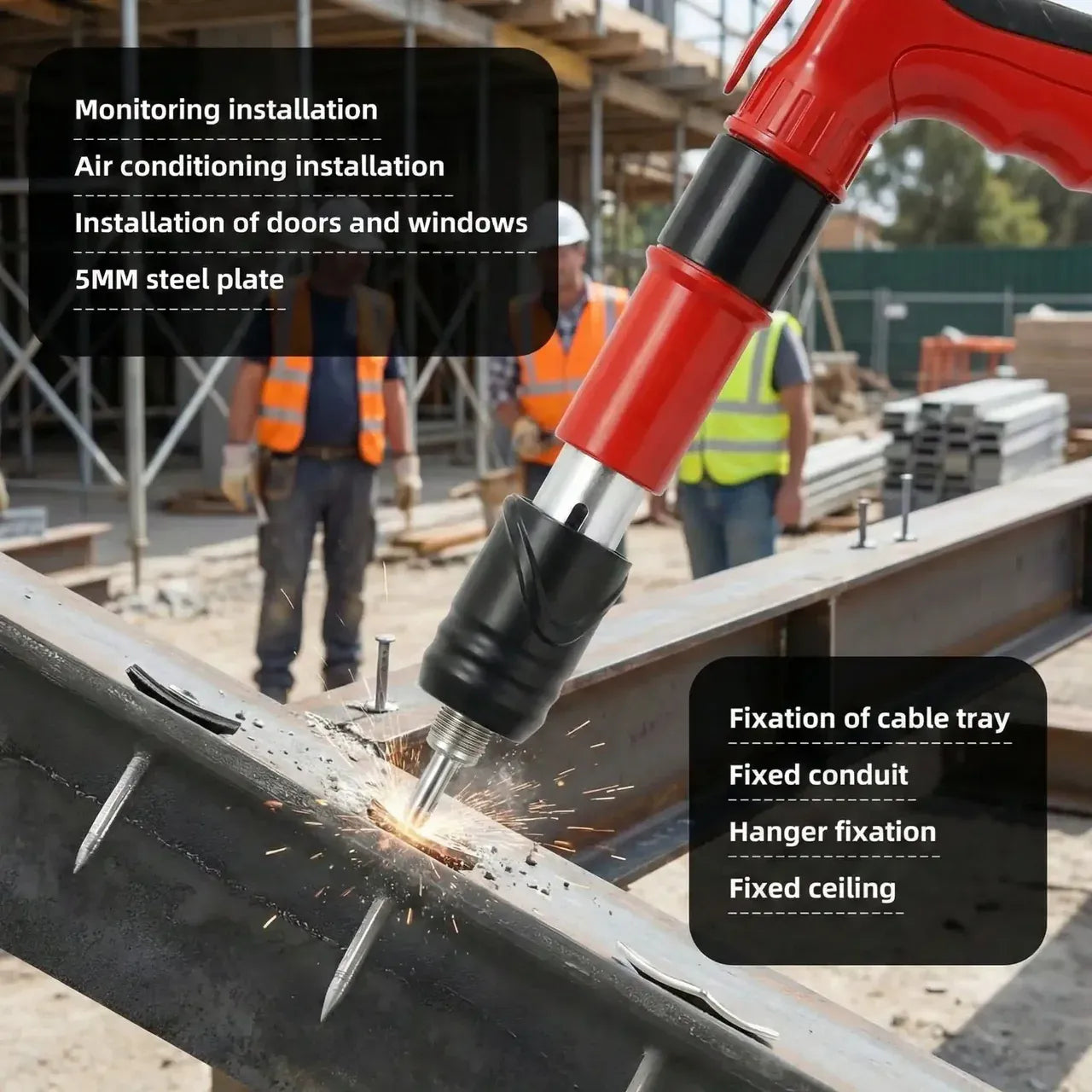 Concrete Nail Gun Kit with Accessories & Briefcase