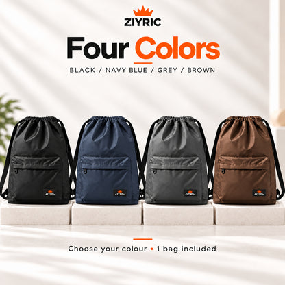 ZIYRIC Unisex Drawstring Backpack – Brown