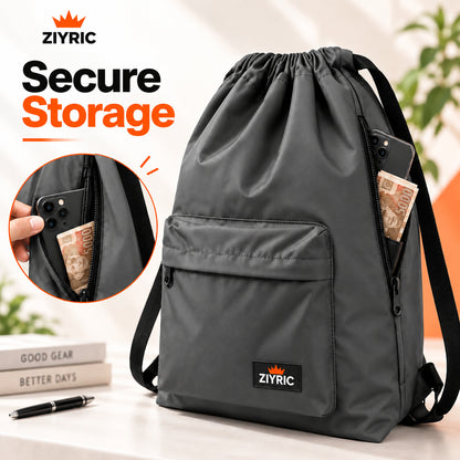 ZIYRIC Unisex Drawstring Backpack – Grey