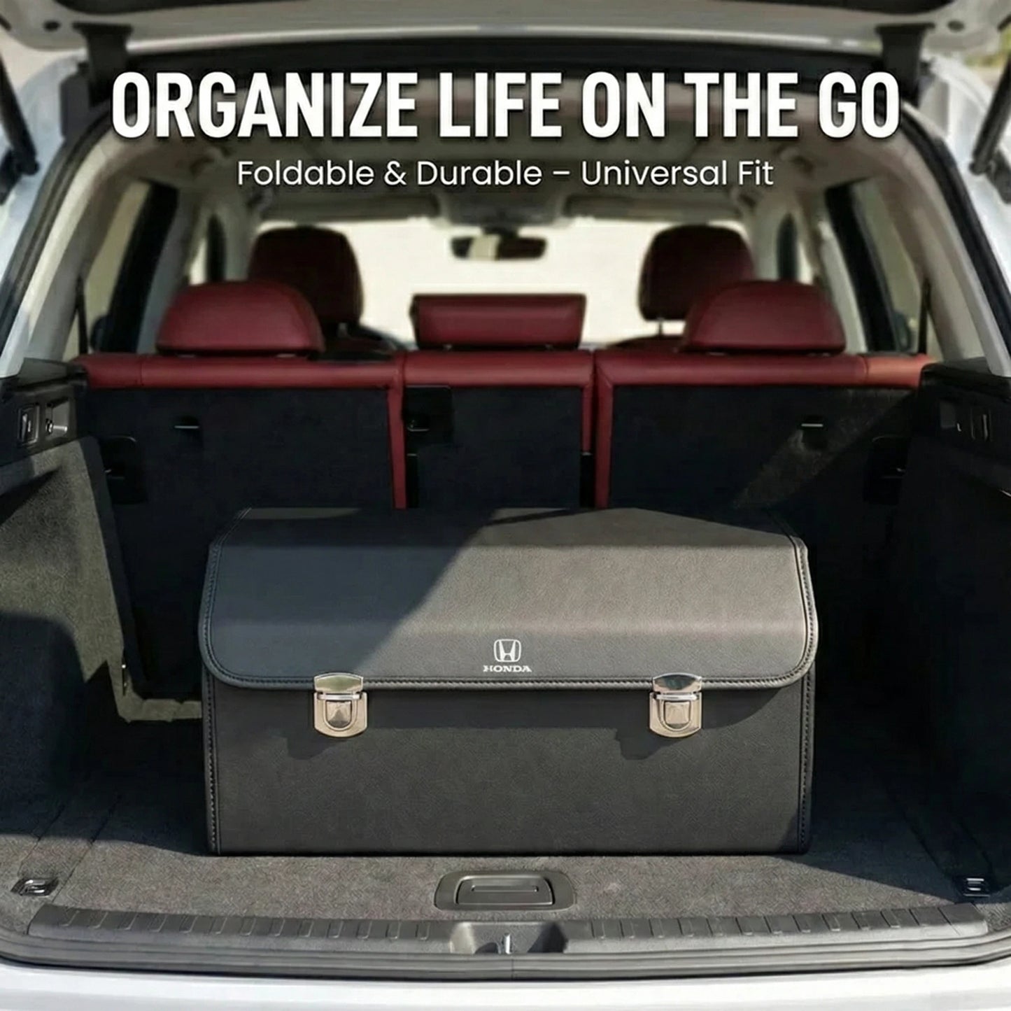 Foldable Car Trunk Organizer With 3 Compartments For Toyota Honda Suzuki Kia Hyundai & More Brands