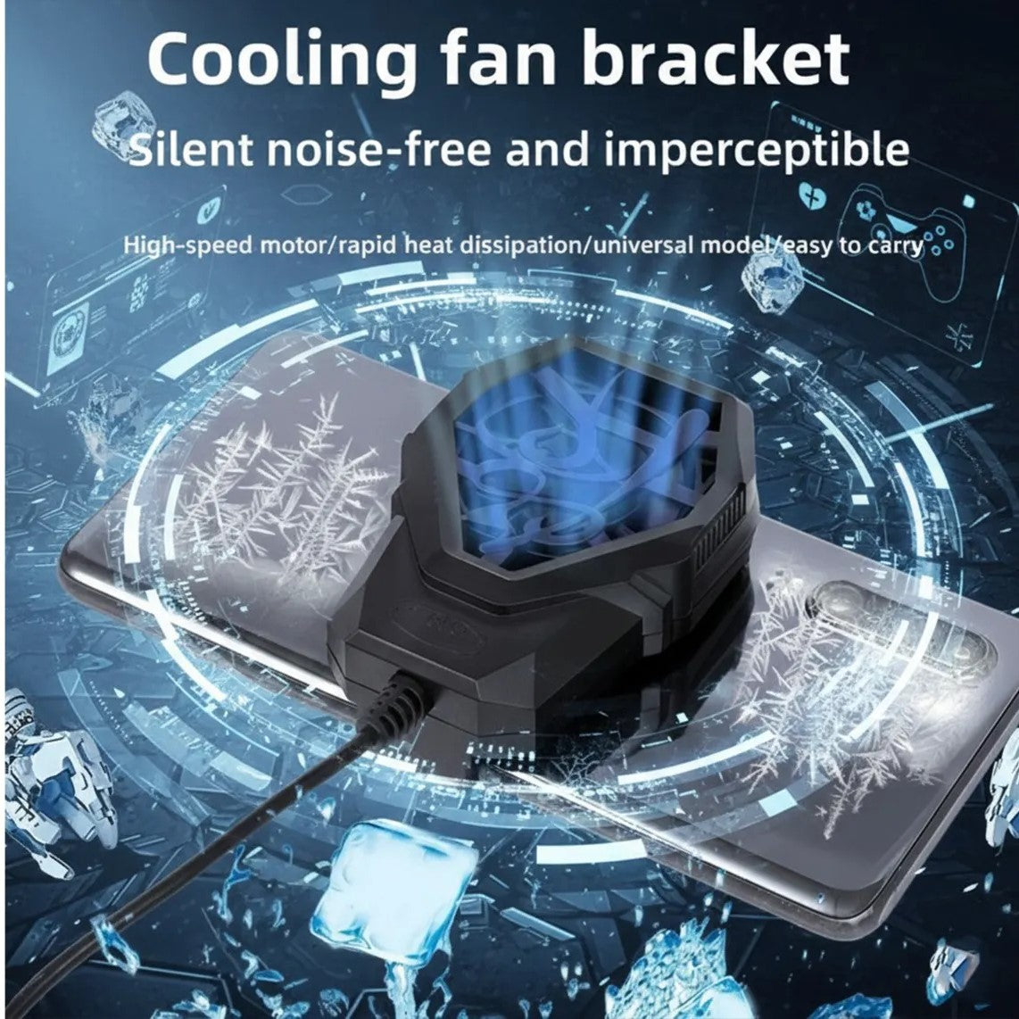 Portable Phone Cooler with Quiet Fan – Gaming & Streaming Heat Dissipation