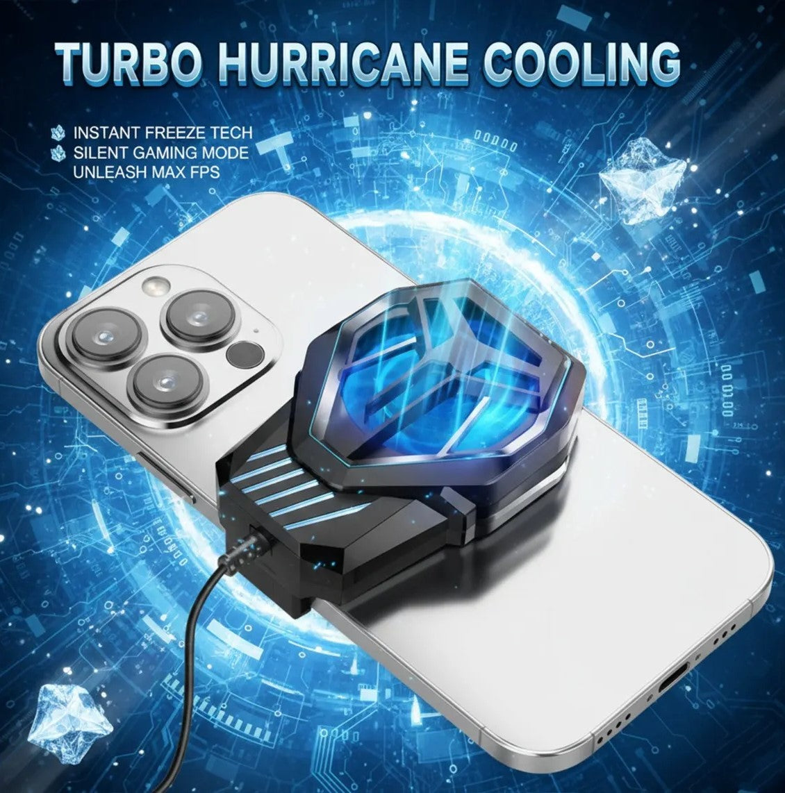 Portable Phone Cooler with Quiet Fan – Gaming & Streaming Heat Dissipation