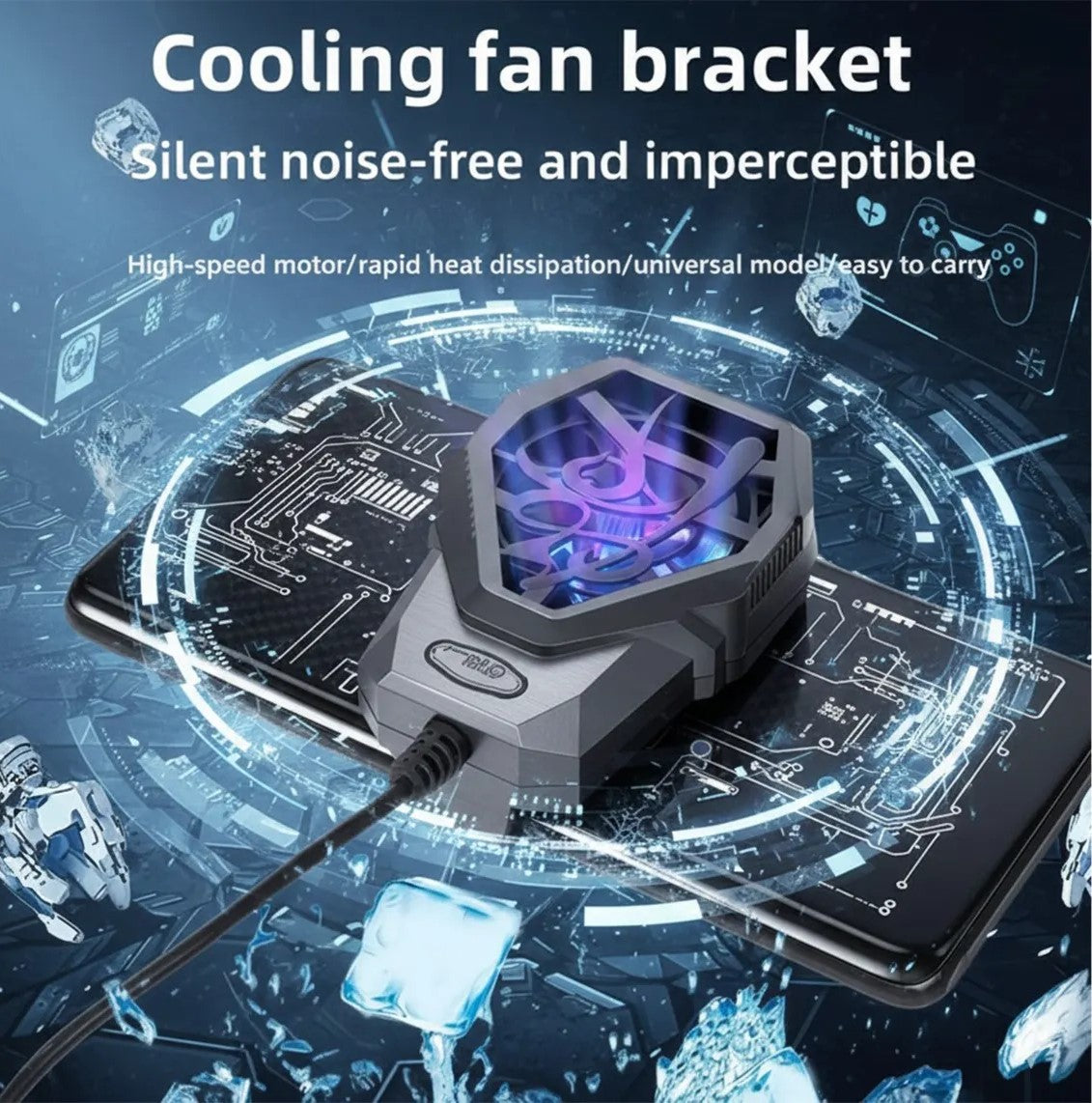 Portable Phone Cooler with Quiet Fan – Gaming & Streaming Heat Dissipation