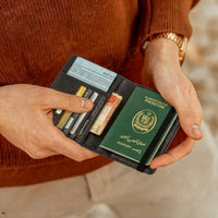 Thumbnail for Ziyric Portable leather travel passport holder