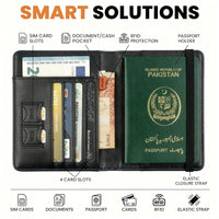 Thumbnail for Ziyric Portable leather travel passport holder