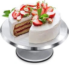 Stainless Steel Turntable Stand Rotating Cake Turntable for Decorating, Baking, and Serving