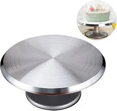 Stainless Steel Turntable Stand Rotating Cake Turntable for Decorating, Baking, and Serving