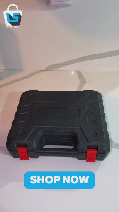 Powerful Cordless Electric Drill Machine Set with Bits & Storage Case