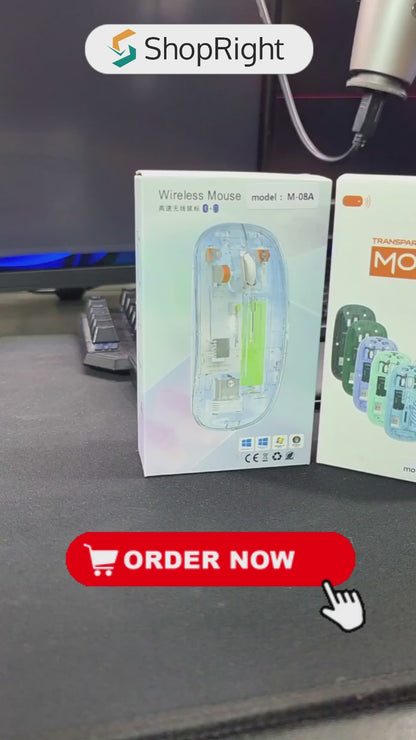TRANSPARENT WIRELESS+BLUETOOTH DUAL-MODE RECHARGEABLE MOUSE
