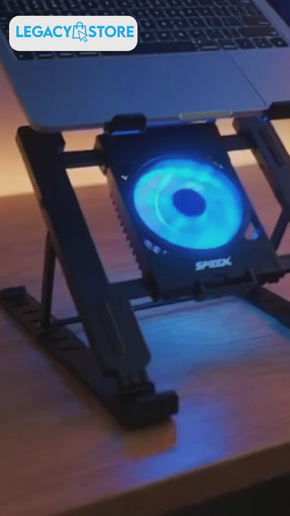 Adjustable Laptop Cooling Stand with Silent Fan & USB Power