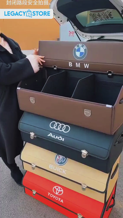 Foldable Car Trunk Organizer With 2 Compartments For Toyota Honda Suzuki Kia Hyundai & More Brands