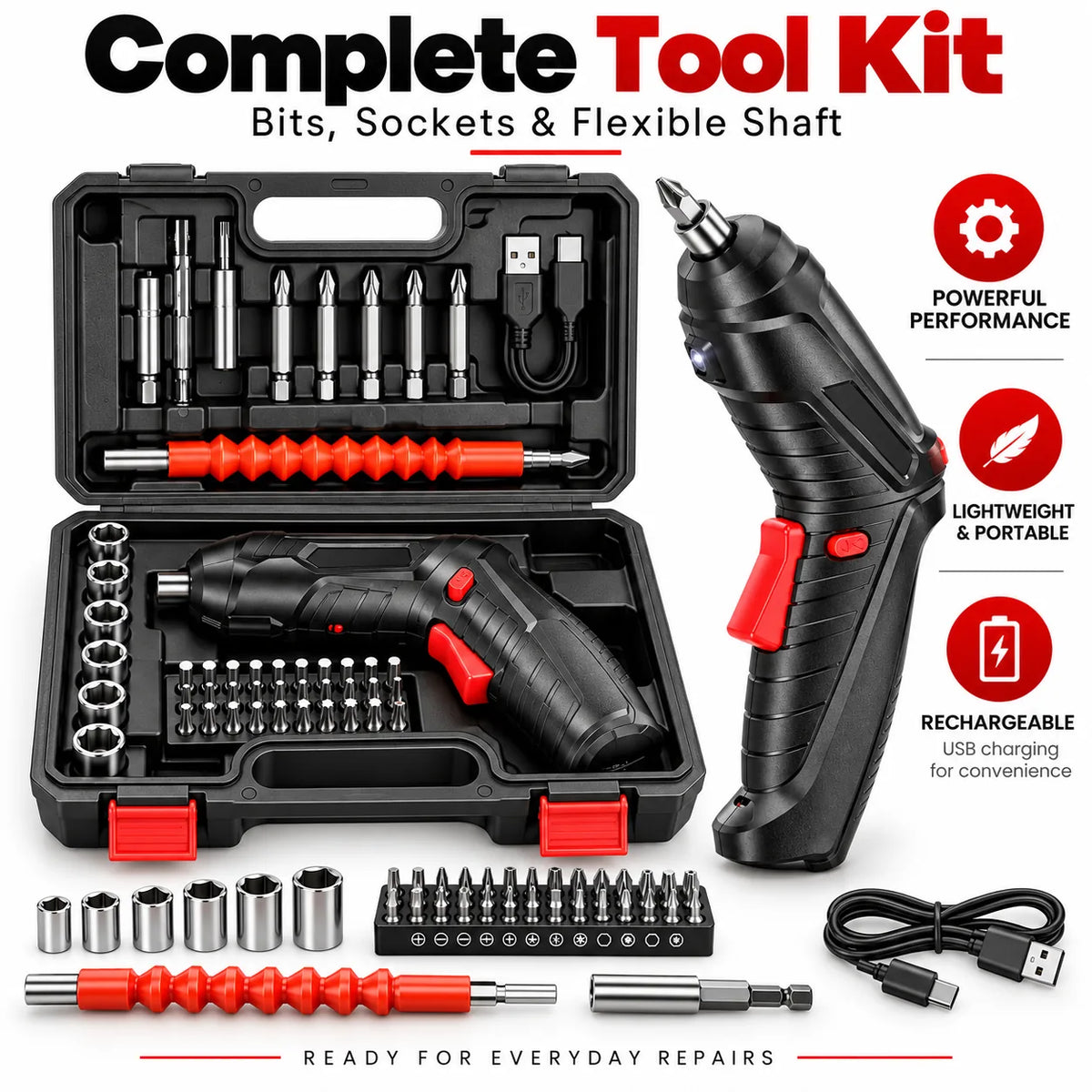 Electric Screw Driver Toolkit – forward and reverse one-touch control